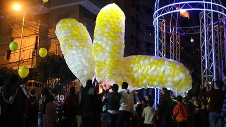 preparando los globos